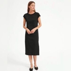 Everlane Luxe Cotton Side Slit Tee Dress – Black